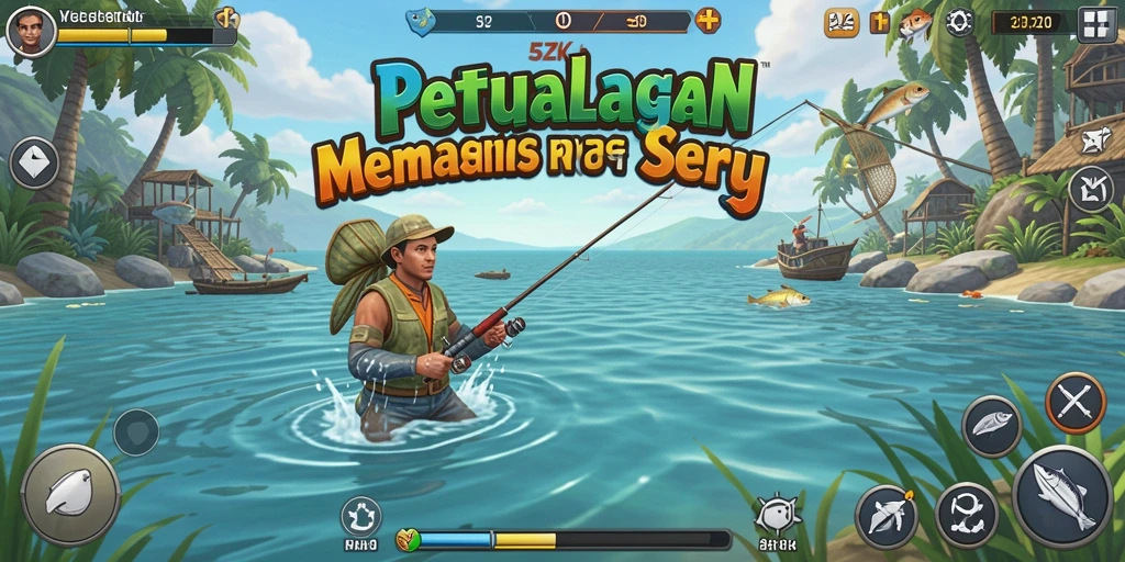 Screenshot menampilkan gameplay memancing yang menakjubkan di 5ZK.