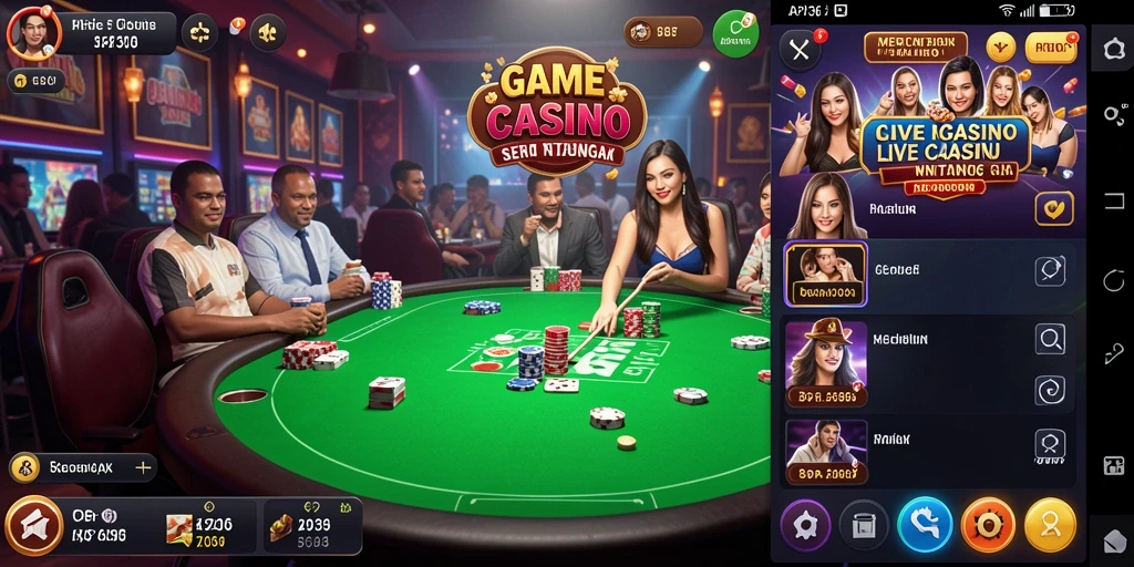 Tampilan gameplay Live Casino yang menarik dan interaktif.