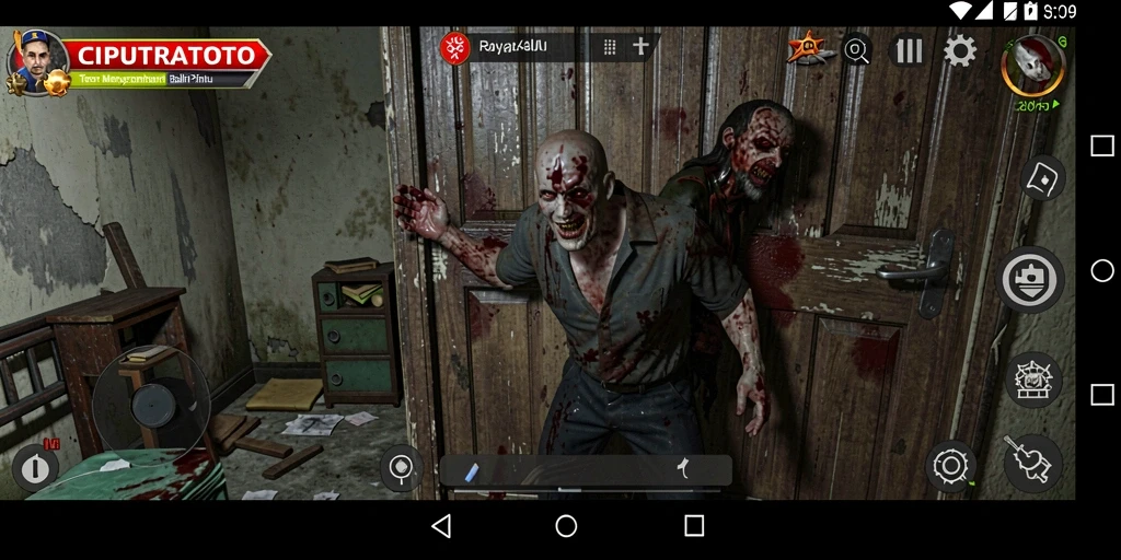 Screenshot gameplay dalam suasana mencekam di CIPUTRATOTO.