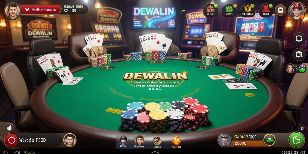 Screenshot gameplay DEWALIN yang menampilkan keseruan permainan Poker.