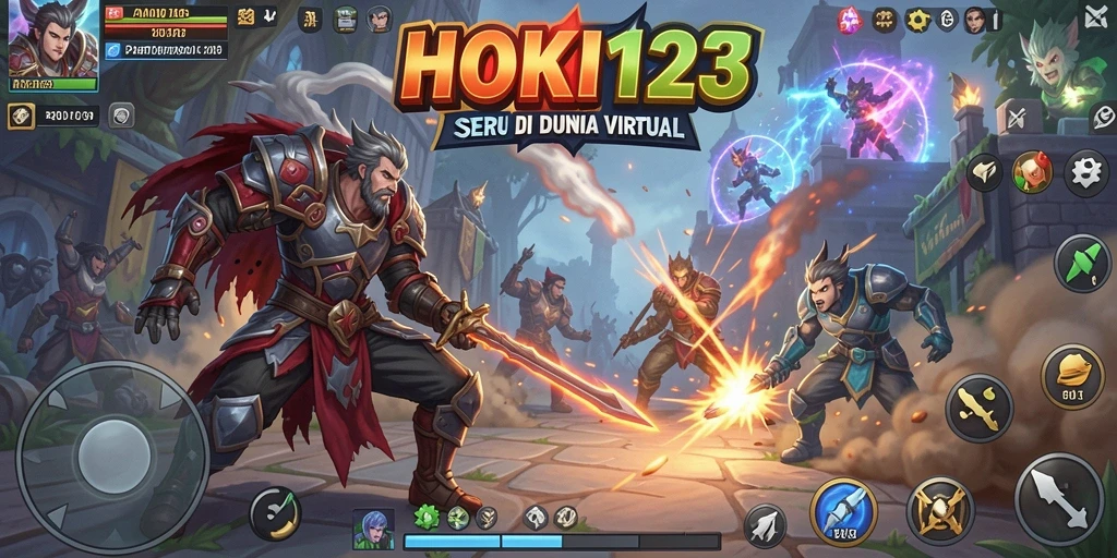 Tampilan gameplay seru HOKI123 dengan pertarungan mendebarkan.