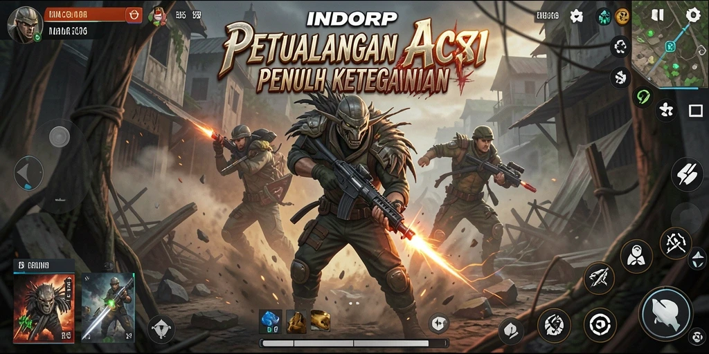 Tampilan menarik dari gameplay aksi dalam INDORP.