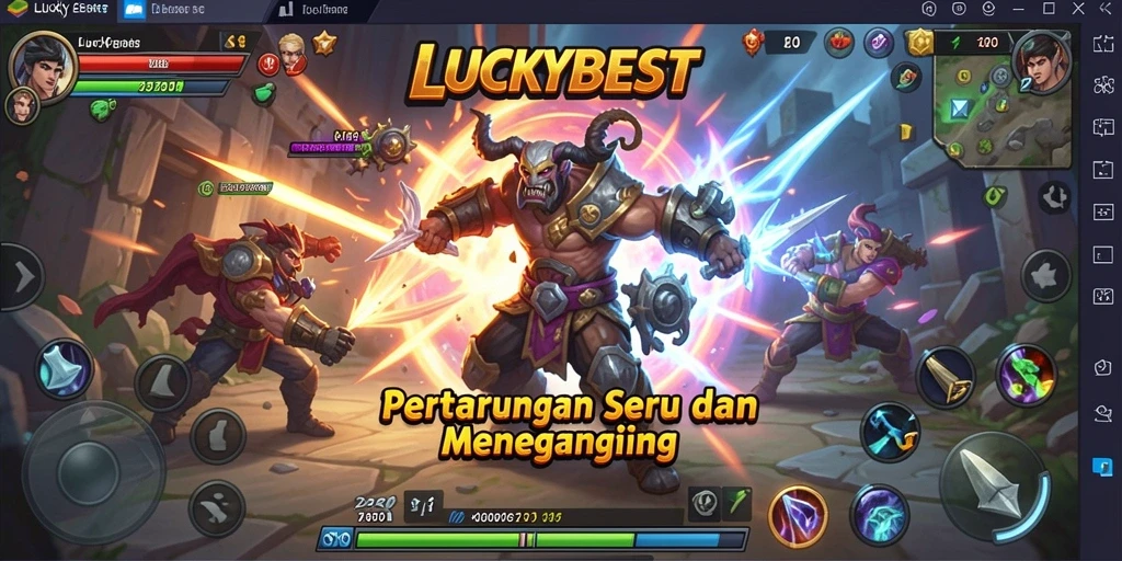 Tampilan gameplay LUCKYBEST penuh aksi dan kombinasi serangan.