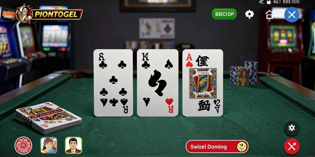 Tampilan gameplay Domino yang seru dan interaktif di PIONTOGEL.