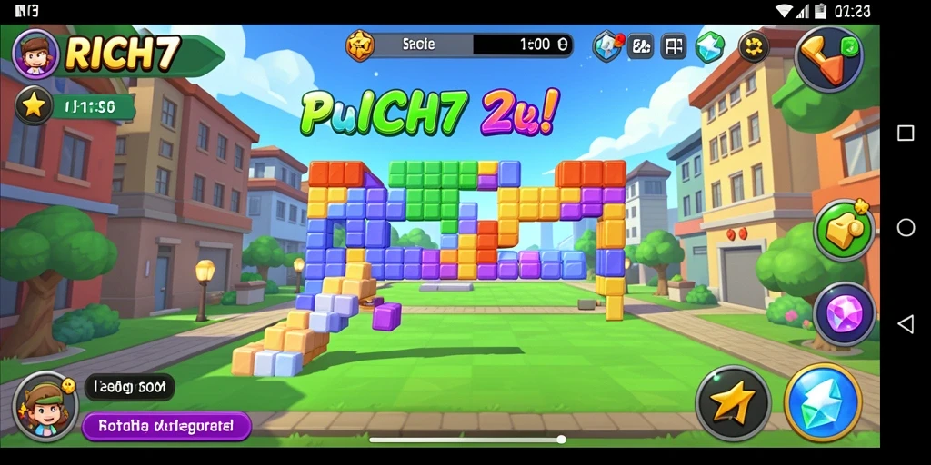 Tampilan menarik dari gameplay RICH7 yang menantang.