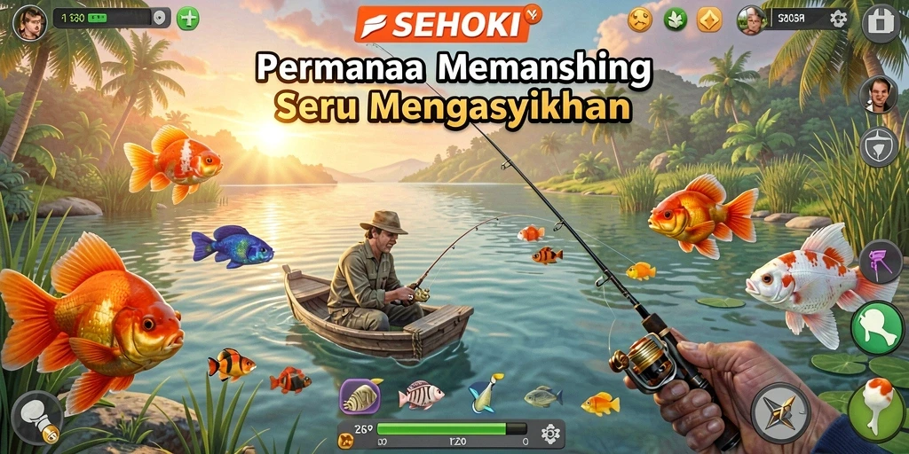 Gameplay SEHOKI yang menegangkan saat menangkap ikan.