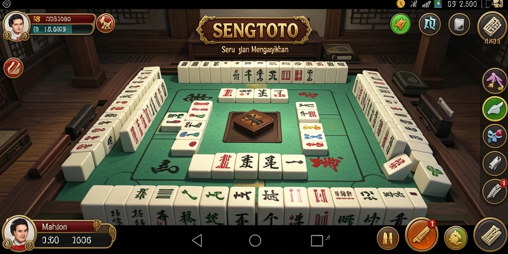 Screenshot SENGTOTO menampilkan gameplay Mahjong yang seru.
