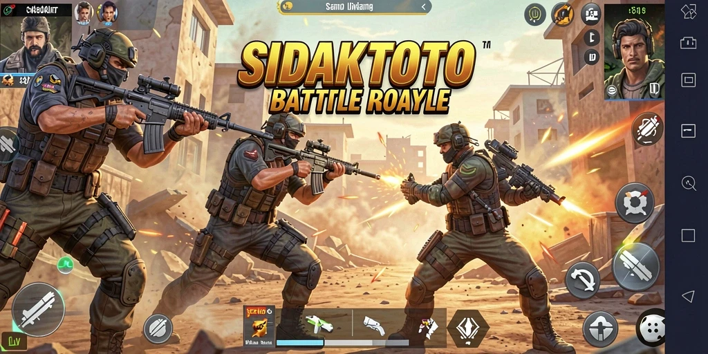 Screenshot SIDAKTOTO menampilkan gameplay seru dengan aksi Battle Royale