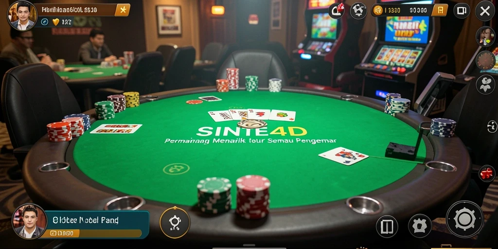 Tampilan menarik dari gameplay Poker di SINTE4D.