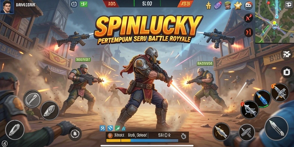 Tampilan gameplay SPINLUCKY yang menegangkan dan mendebarkan.