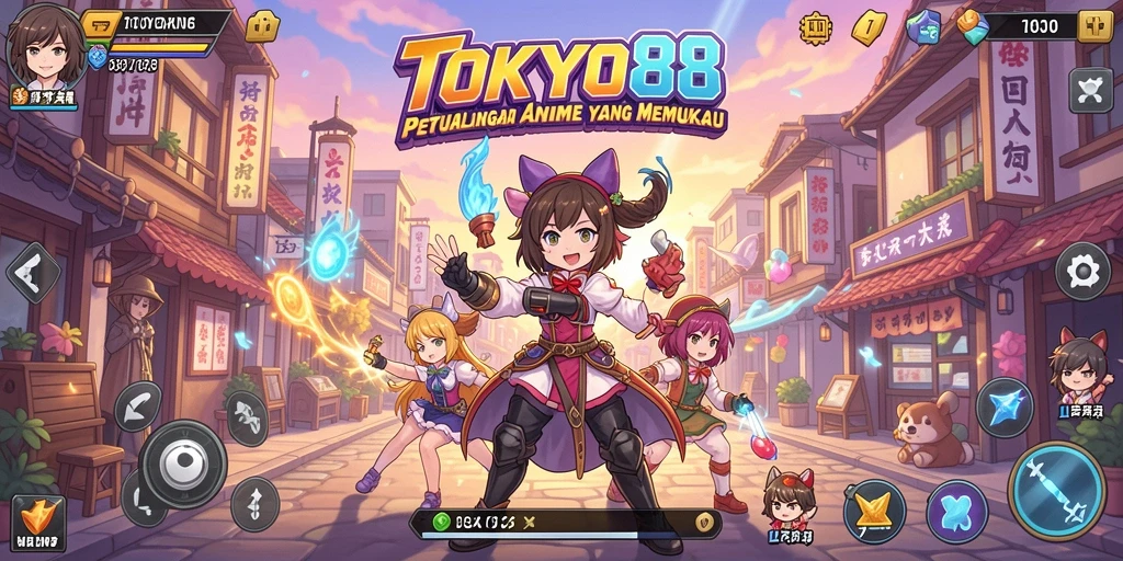 Tangkapan layar TOKYO88 menampilkan aksi seru dalam dunia anime yang hidup.